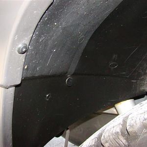 Before and after wheel well liner comparison.  Boiled linseed oil was used to provide a durable water resistant finish.