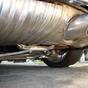 The exhaust was cleaned using Collinite Metal Wax on a orange Lake country buffing pad.  The polishing was done using a Flex 3403 rotary polisher on speed 2.